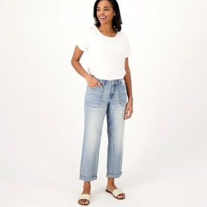 Logo Lori Goldstein boyfriend jeans cropped size 12P